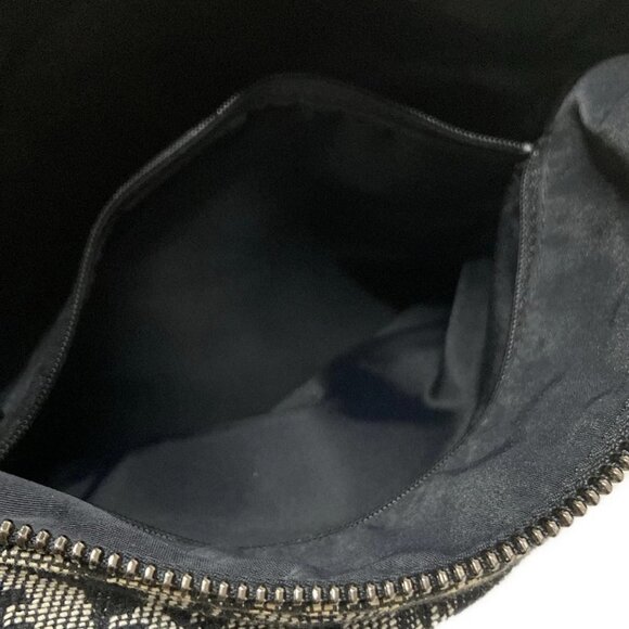 Auth DIOR/ChristianDior Trotteur Black Cream Jacquard Leather Handbag - Picture 14 of 16